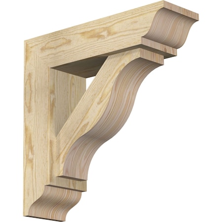 Ekena Millwork Funston Traditional Rough Sawn Bracket w/ Offset Brace, Douglas Fir, 6"W x 20"D x 20"H BKT0604X20X20FST01RDF